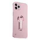 For iPhone 11 Pro Baking Varnish 360 Rotate Holder No Frame PC Phone Case(Pink) - 1