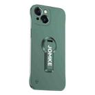 For iPhone 14 Baking Varnish 360 Rotate Holder No Frame PC Phone Case(Green) - 1