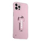 For iPhone 13 Pro Max Baking Varnish 360 Rotate Holder No Frame PC Phone Case(Pink) - 1