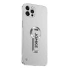 For iPhone 13 Pro Max Baking Varnish 360 Rotate Holder No Frame PC Phone Case(Silver) - 1