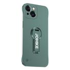 For iPhone 15 Plus Baking Varnish 360 Rotate Holder No Frame PC Phone Case(Green) - 1