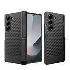 For Samsung Galaxy Z Fold6 Integrated Cube Hinge Phone Case with Spring Holder(Black) - 1