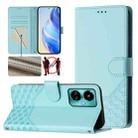 For Tecno Camon 19 / Camon 19 Pro 5G Honeycomb Embossing RFID Leather Phone Case(Mint Green) - 1