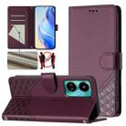 For Tecno Camon 19 / Camon 19 Pro 5G Honeycomb Embossing RFID Leather Phone Case(Violet) - 1