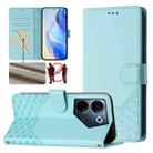 For Tecno Camon 20 / Camon 20 Pro 4G Honeycomb Embossing RFID Leather Phone Case(Mint Green) - 1