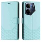 For Tecno Camon 20 / Camon 20 Pro 4G Honeycomb Embossing RFID Leather Phone Case(Mint Green) - 2