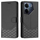 For Tecno Camon 20 / Camon 20 Pro 4G Honeycomb Embossing RFID Leather Phone Case(Black) - 2