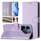 For Tecno Camon 20 / Camon 20 Pro 4G Honeycomb Embossing RFID Leather Phone Case(Light Purple) - 1