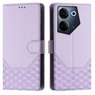 For Tecno Camon 20 / Camon 20 Pro 4G Honeycomb Embossing RFID Leather Phone Case(Light Purple) - 2