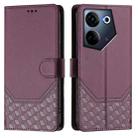 For Tecno Camon 20 / Camon 20 Pro 4G Honeycomb Embossing RFID Leather Phone Case(Violet) - 2