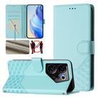 For Tecno Camon 20 Premier 5G Honeycomb Embossing RFID Leather Phone Case(Mint Green) - 1