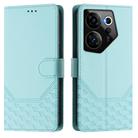 For Tecno Camon 20 Premier 5G Honeycomb Embossing RFID Leather Phone Case(Mint Green) - 2