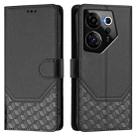 For Tecno Camon 20 Premier 5G Honeycomb Embossing RFID Leather Phone Case(Black) - 2