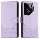 For Tecno Camon 20 Premier 5G Honeycomb Embossing RFID Leather Phone Case(Light Purple) - 2