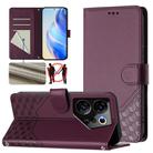 For Tecno Camon 20 Premier 5G Honeycomb Embossing RFID Leather Phone Case(Violet) - 1