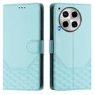 For Tecno Camon 30 5G / 4G Honeycomb Embossing RFID Leather Phone Case(Mint Green) - 2