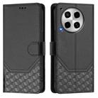 For Tecno Camon 30 5G / 4G Honeycomb Embossing RFID Leather Phone Case(Black) - 2