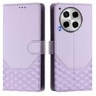 For Tecno Camon 30 5G / 4G Honeycomb Embossing RFID Leather Phone Case(Light Purple) - 2