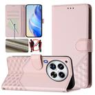 For Tecno Camon 30 Premier 5G Honeycomb Embossing RFID Leather Phone Case(Pink) - 1