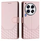 For Tecno Camon 30 Premier 5G Honeycomb Embossing RFID Leather Phone Case(Pink) - 2