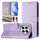 For Tecno Camon 30 Premier 5G Honeycomb Embossing RFID Leather Phone Case(Light Purple) - 1