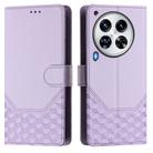 For Tecno Camon 30 Premier 5G Honeycomb Embossing RFID Leather Phone Case(Light Purple) - 2