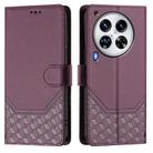 For Tecno Camon 30 Premier 5G Honeycomb Embossing RFID Leather Phone Case(Violet) - 2