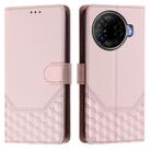 For Tecno Camon 30 Pro 5G Honeycomb Embossing RFID Leather Phone Case(Pink) - 2