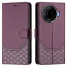 For Tecno Camon 30 Pro 5G Honeycomb Embossing RFID Leather Phone Case(Violet) - 2