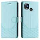 For Tecno Pop 5 Honeycomb Embossing RFID Leather Phone Case(Mint Green) - 2