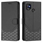 For Tecno Pop 5 Honeycomb Embossing RFID Leather Phone Case(Black) - 2