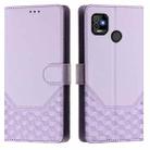 For Tecno Pop 5 Honeycomb Embossing RFID Leather Phone Case(Light Purple) - 2