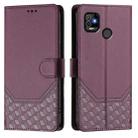 For Tecno Pop 5 Honeycomb Embossing RFID Leather Phone Case(Violet) - 2