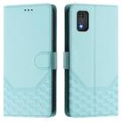 For Tecno Pop 6C Honeycomb Embossing RFID Leather Phone Case(Mint Green) - 2