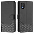 For Tecno Pop 6C Honeycomb Embossing RFID Leather Phone Case(Black) - 2