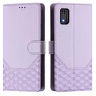 For Tecno Pop 6C Honeycomb Embossing RFID Leather Phone Case(Light Purple) - 2