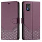 For Tecno Pop 6C Honeycomb Embossing RFID Leather Phone Case(Violet) - 2