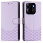 For Tecno Pop 7 / Pop 7 Pro Honeycomb Embossing RFID Leather Phone Case(Light Purple) - 2