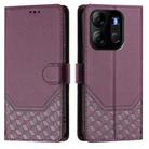 For Tecno Pop 7 / Pop 7 Pro Honeycomb Embossing RFID Leather Phone Case(Violet) - 2