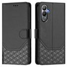 For Tecno Pova 4 Honeycomb Embossing RFID Leather Phone Case(Black) - 2