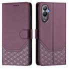 For Tecno Pova 4 Honeycomb Embossing RFID Leather Phone Case(Violet) - 2