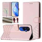 For Tecno Pova 4 Pro 4G Honeycomb Embossing RFID Leather Phone Case(Pink) - 1