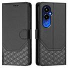 For Tecno Pova 4 Pro 4G Honeycomb Embossing RFID Leather Phone Case(Black) - 2