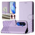 For Tecno Pova 4 Pro 4G Honeycomb Embossing RFID Leather Phone Case(Light Purple) - 1