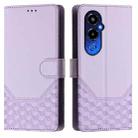 For Tecno Pova 4 Pro 4G Honeycomb Embossing RFID Leather Phone Case(Light Purple) - 2