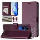 For Tecno Pova 4 Pro 4G Honeycomb Embossing RFID Leather Phone Case(Violet) - 1