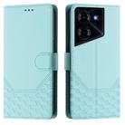 For Tecno Pova 5 Honeycomb Embossing RFID Leather Phone Case(Mint Green) - 2