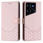 For Tecno Pova 5 Honeycomb Embossing RFID Leather Phone Case(Pink) - 2