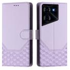 For Tecno Pova 5 Honeycomb Embossing RFID Leather Phone Case(Light Purple) - 2