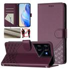 For Tecno Pova 5 Honeycomb Embossing RFID Leather Phone Case(Violet) - 1